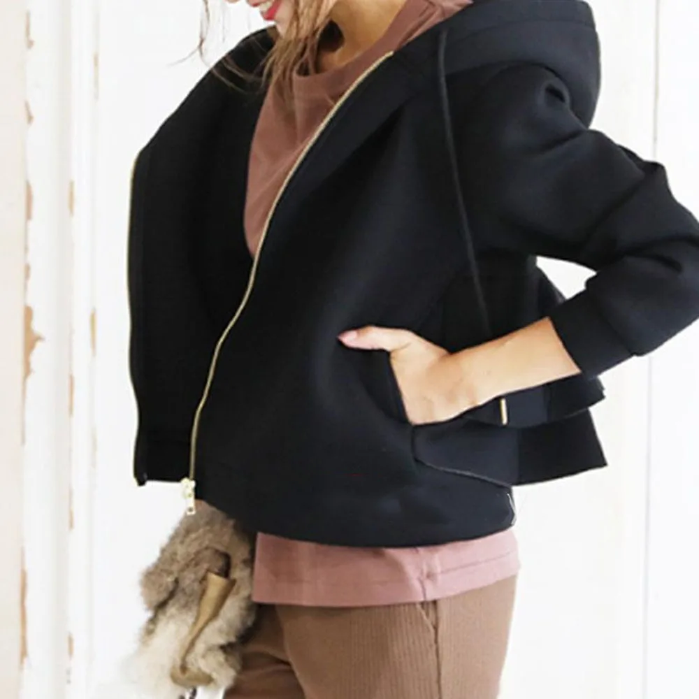 Женская толстовка с оборками в японском стиле короткие пальто на молнии