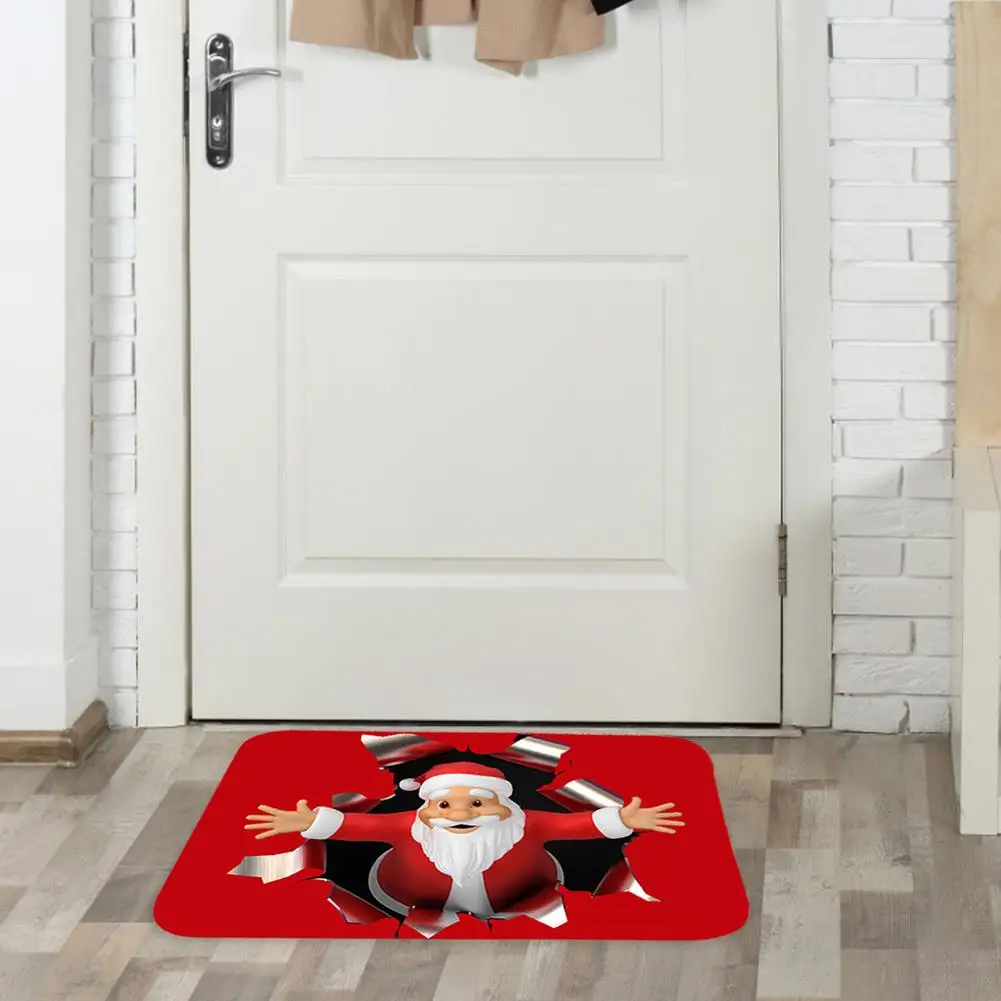 

Christmas Floor Mat Non-slip Durable Santa Claus Carpet