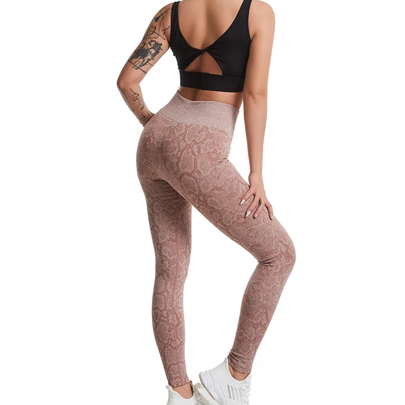 LUOYIYANG Sexy Seamless Leggings for Women Pants Elastic and Quick-drying Snake Pattern Leggings Sports Fitness Women Clothing