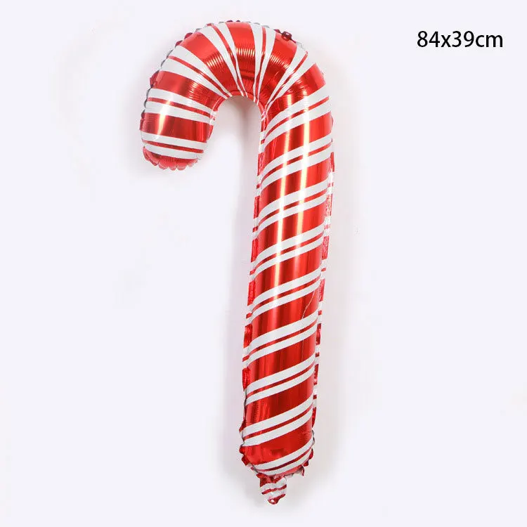 

Christmas Cane Balloon Candy Christmas Hotel Shopping Mall Festival Party Decoration Aluminum Foil Balloon