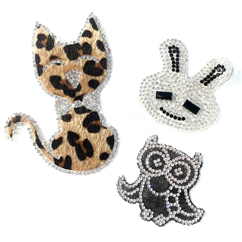 

Нашивки на одежду, блестящие стразы, с рисунком животных