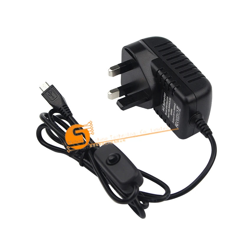5V 3A Raspberry Pi 3 Power Supply Switch Button Adapter Micro USB Port for Model B | Компьютеры и офис