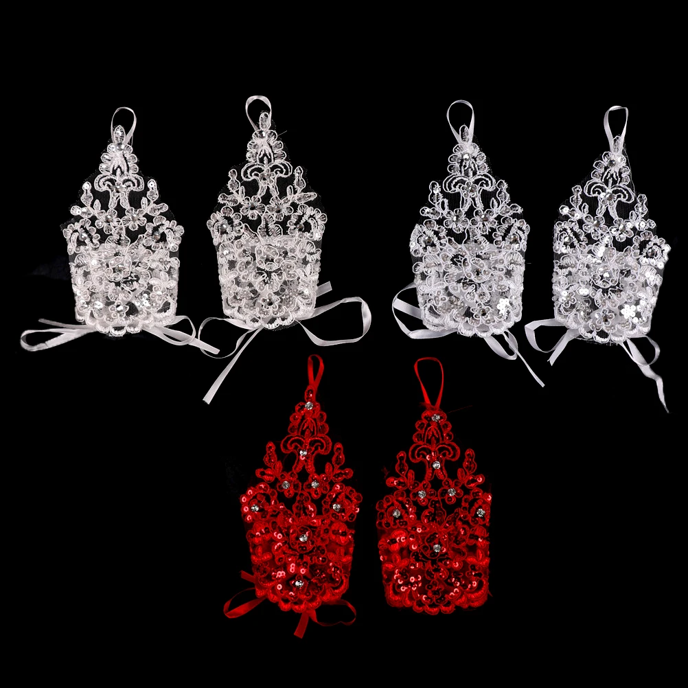 Перчатки Свадебные белые красные бежевые элегантные короткие стразы 1 пара 2 вида