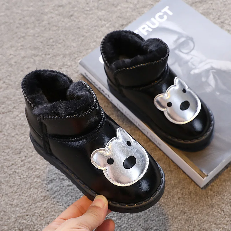 

Winter 2021 New Children's Cotton Boots Boys and Girls Cute Cartoon Snow Boots Warm Leather Waterproof Short Boots