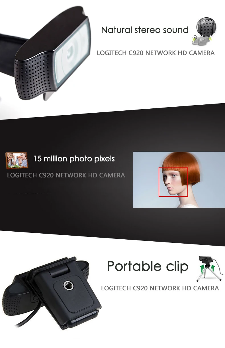 Веб-камера logitech c920 Pro FULL HD 1080P Веб-камера с поддержкой официального тестирования с 15 миллионами пикселей CMOS 30FPS USB CAM