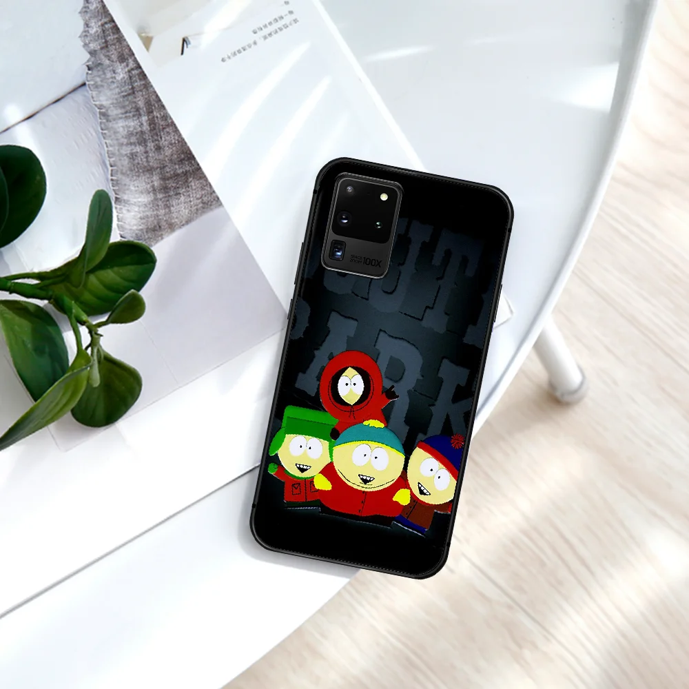 

Funny Cartoon South-park Phone Case For Samsung Galaxy Note S 8 9 10 20 Plus E Lite Uitra black Bumper Soft Coque Silicone Shell