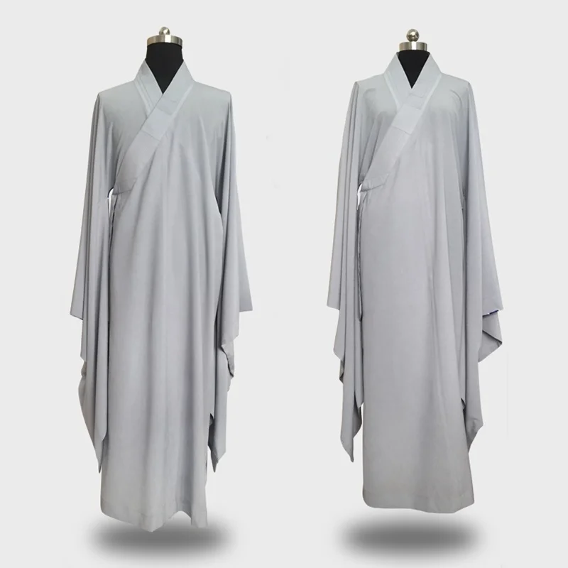 Мужская Женская одежда для медитации стиль Shaolin костюм монаха Gray Zen одеяния