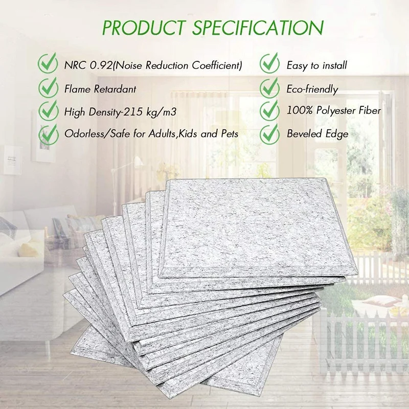 

20 Pack Acoustic Panels Sound Dampening Panels,Sound Proof Padding Beveled Edge Tiles,for Wall Decor &Acoustic Treatment