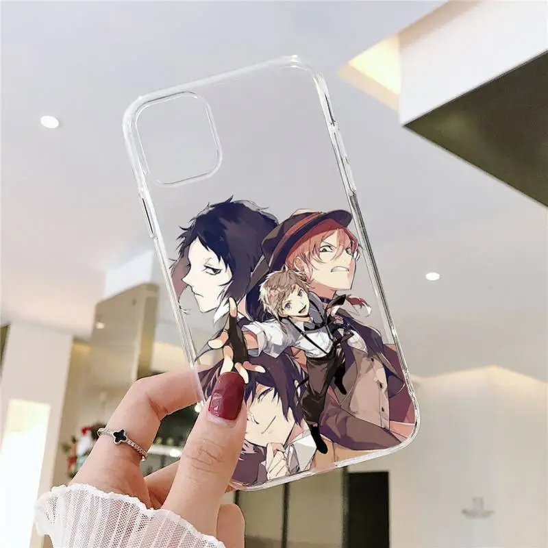 

Japan anime bungou stray dogs Dazai Osamu Phone Case Transparent iPhone 6 7 8 11 12 s mini pro X XS XR MAX Plus SE cover funda