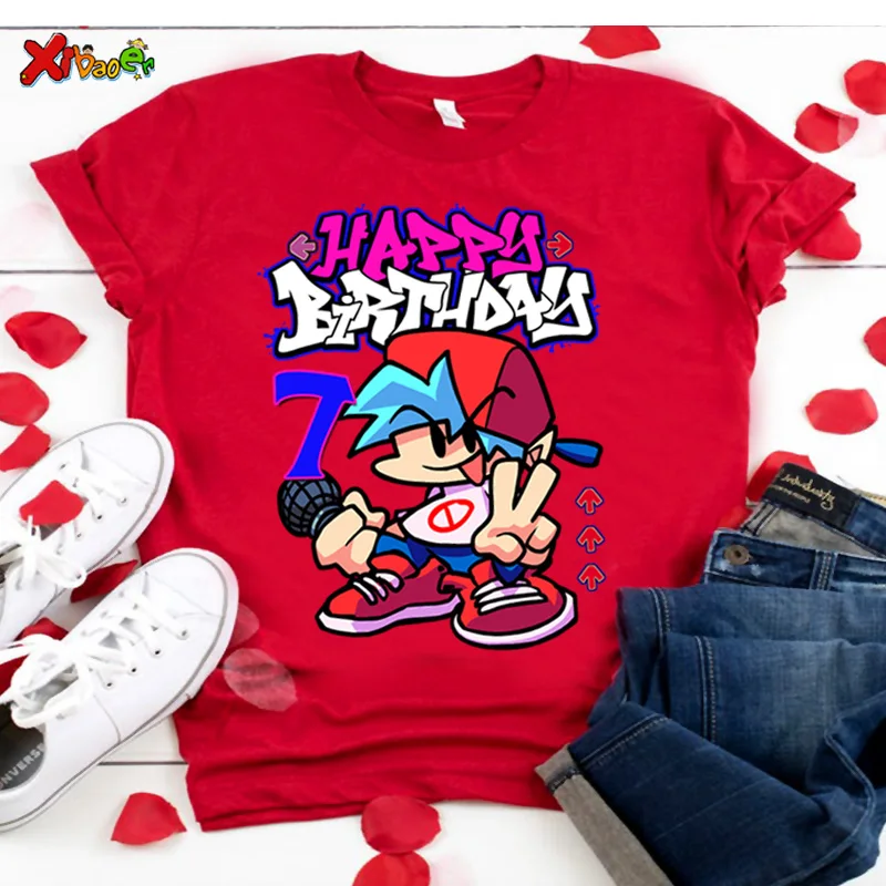 Kids Clothes Custom Friday Night Birthday T Shirt Boyfriend T-shirt Personalized Name Girls Clothing Tshirt Summer Baby Children