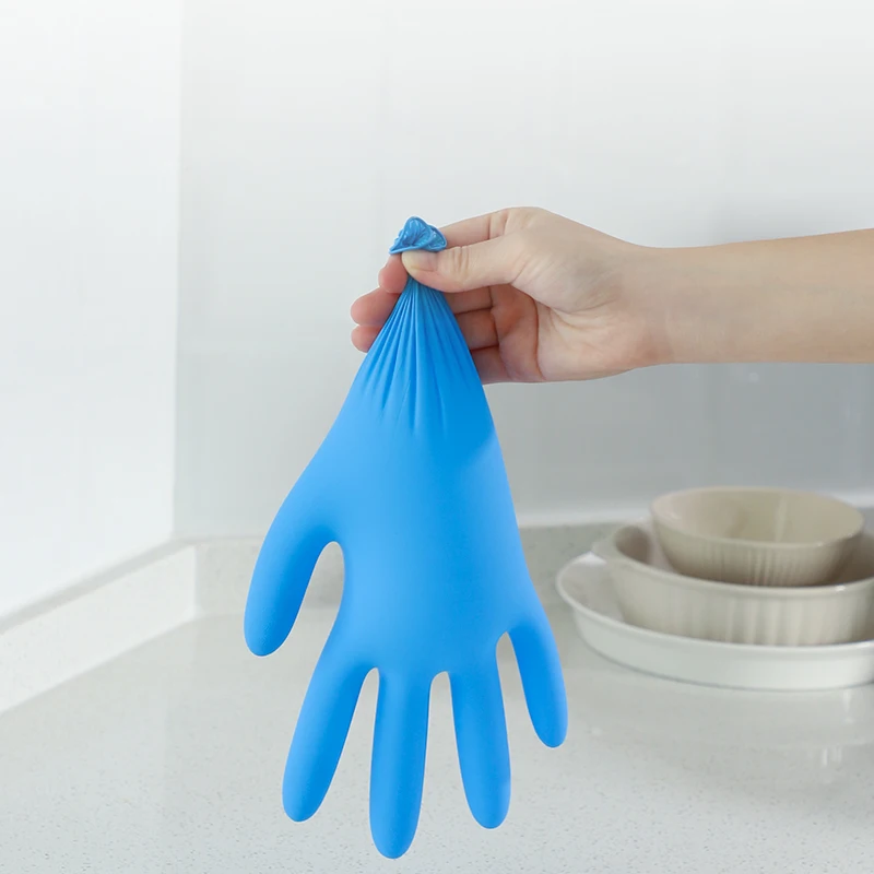 Disposable Food Grade Nitrile Gloves 100pcs Powder Free Waterproof For Kitchen Household Cleaning Laboratory Garden Work Safety | Дом и сад