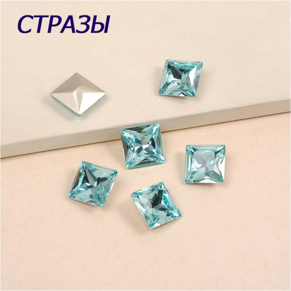 CTPA3bI Аквамарин 4447 квадратная форма принцессы качественное Хрустальное стекло с