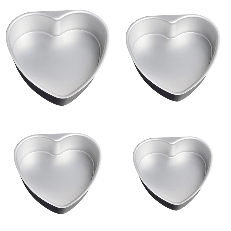 

High Quality Aluminum Heart Shaped Cake Pan Set Kitchen Durable Tools Non Stick Heart Layers Muffin Chocolate Mold
