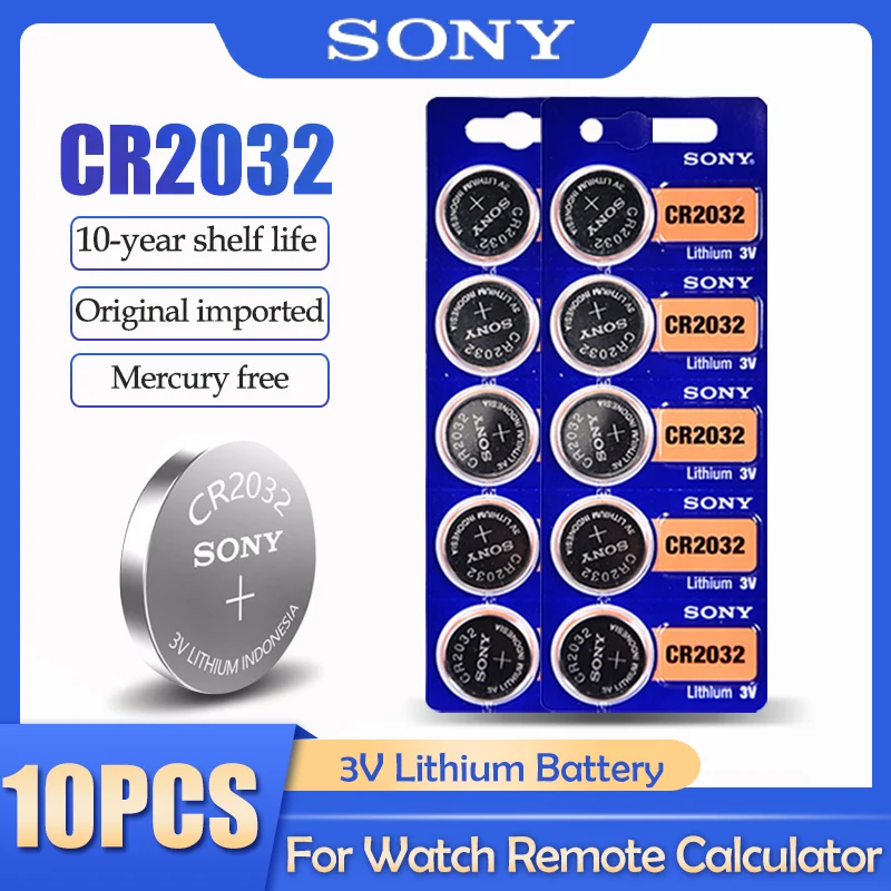 10 шт. SONY CR2032 CR 2032 DL2032 ECR2032 BR2032 3 В литиевая батарея для часов игрушечный калькулятор