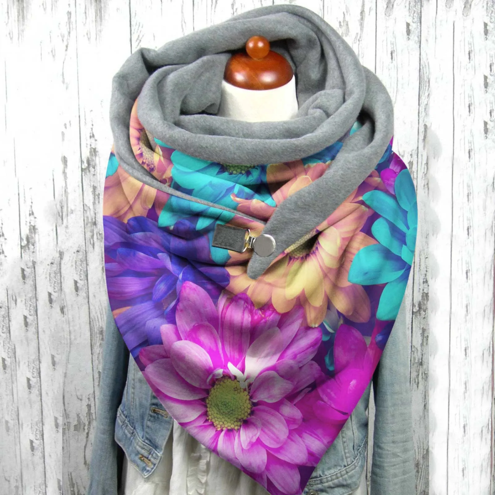 

Face Cover Scarves Women Paisley Printing Button Soft Wrap Casual Warm Scarves Shawls Outdoor Cycling Face Bandana Face Shield