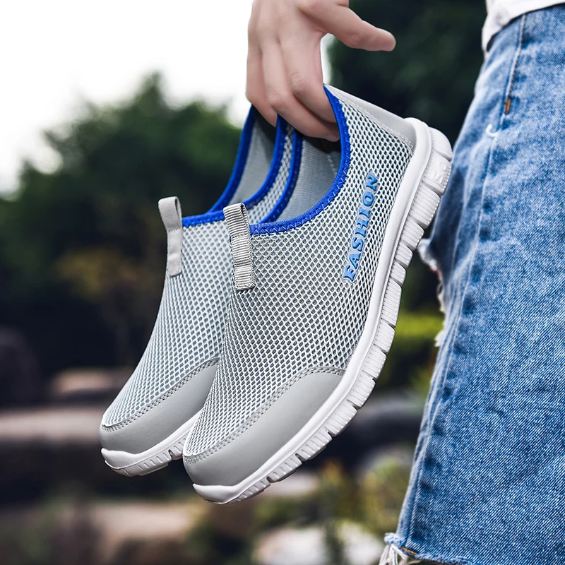 

VEAMORS Unisex Light Breathable Women Men Running Shoes Slip-On Male Female Jogging Mesh Summer Mesh Sneaker Casual Slip-on Flat