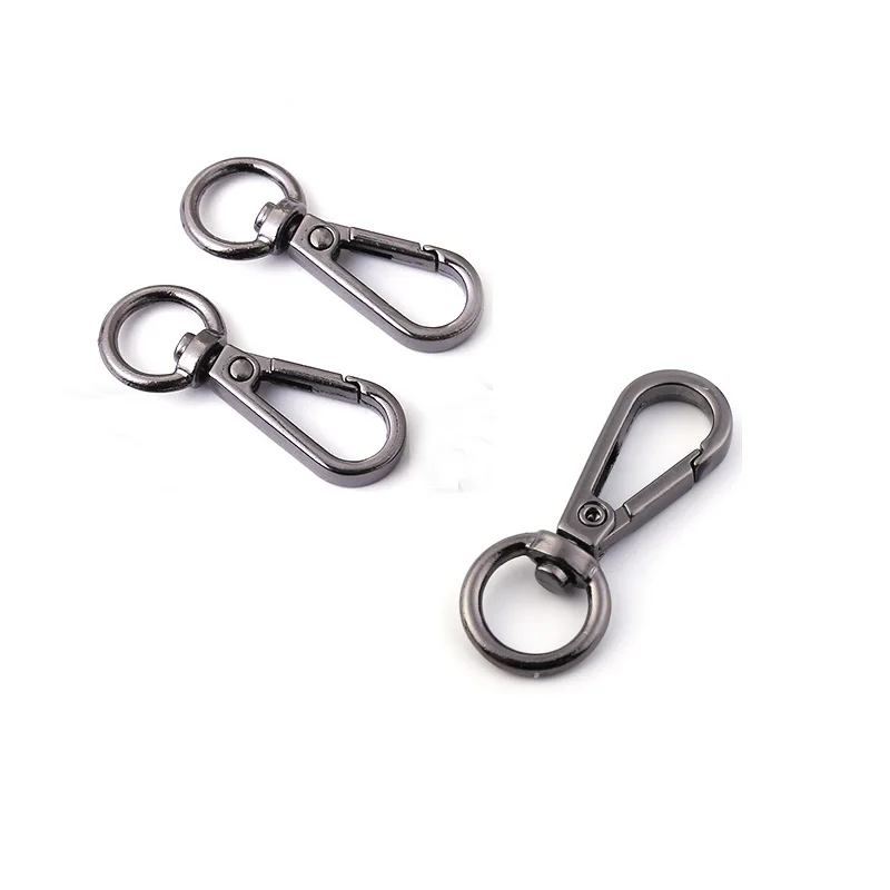 

10Pcs Metal Label Quick Clip Keychain Split Gunmetal Swivel Lobster Clasp Clips Hook Keychain Hot Sale Birthday Gift 40x15mm