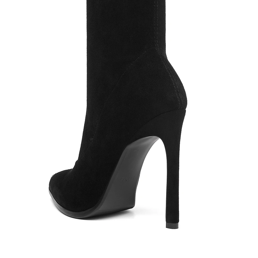 Sexy High Heel Boots Stretch Thigh Slim Over The Knee 11.5cm Heels Stiletto Shoes Women 9 colors Large Size 43 | Обувь
