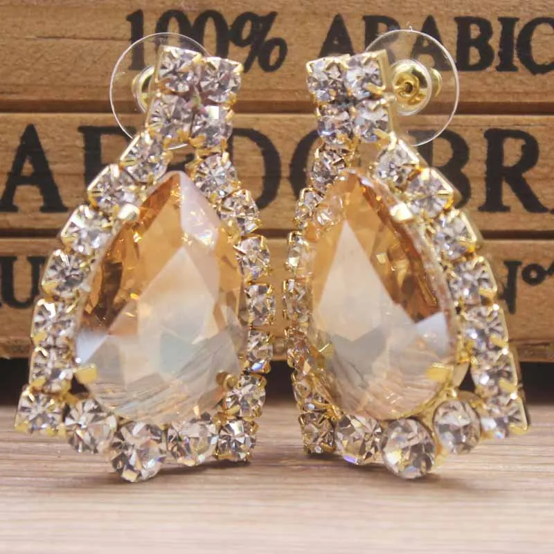 Блестящие Королевский синий горный хрусталь серьги гвоздики красочные