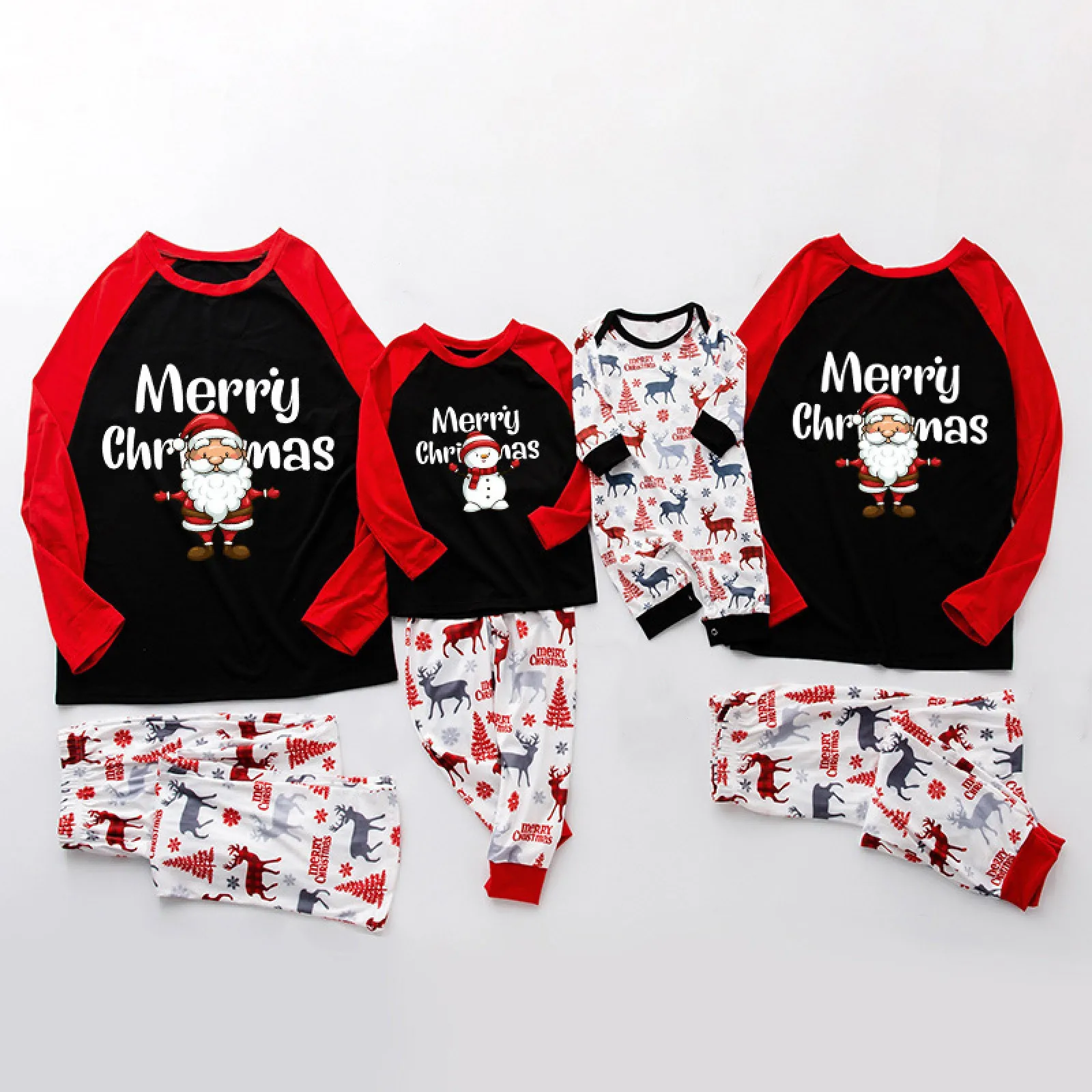 

Parent-child Outfit Santa Claus Print Parent-child HomeWear Long Sleeves Top+long Pants Family Matching Outfits Xmas