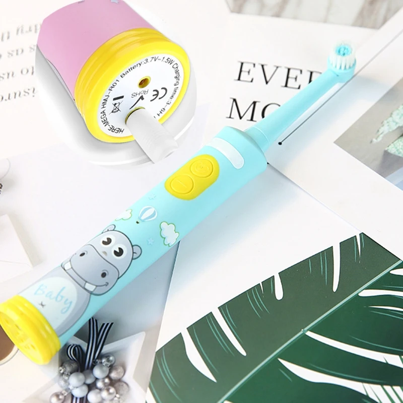 Перезаряжаемая электрическая зубная щетка для детей забота о Десне вращающаяся