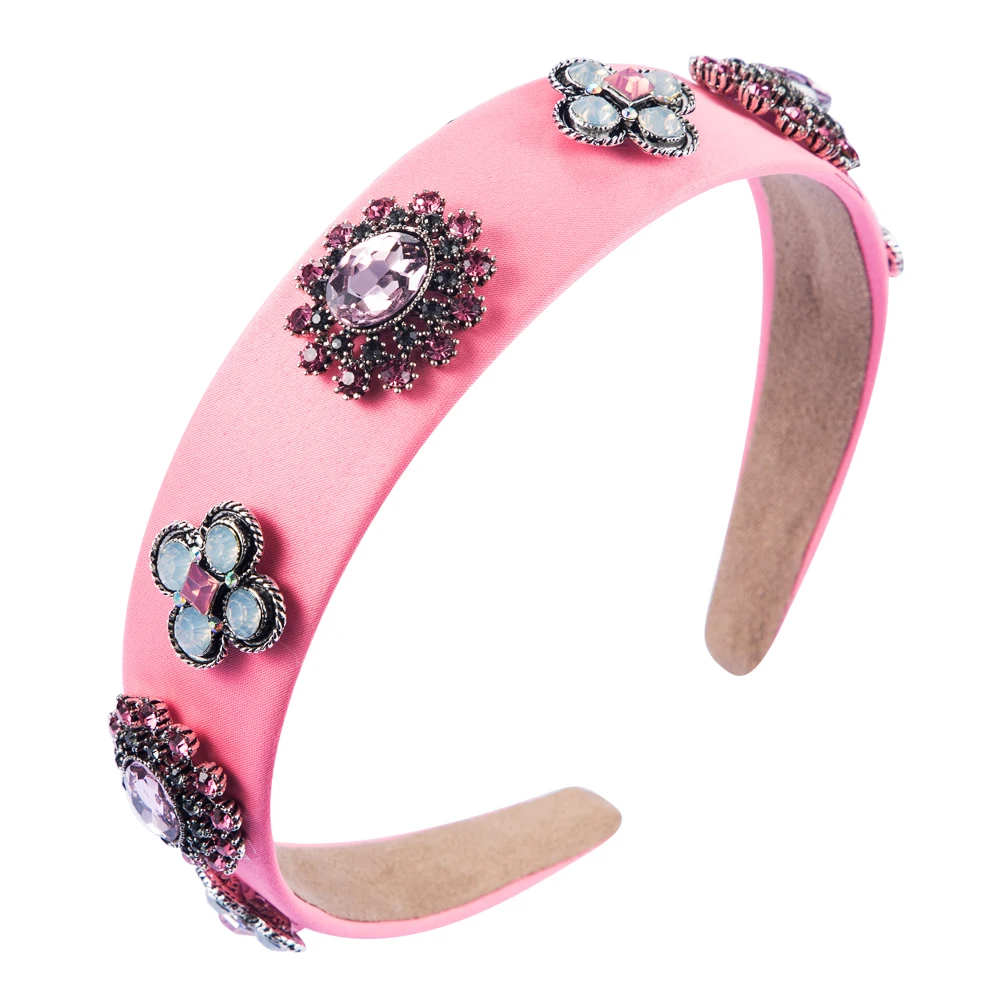 

Fashionable Multicolor Cloth Inlaid with Multilayer Glass Drill Headband High Grade Spring and Summer Flower Headband Bright