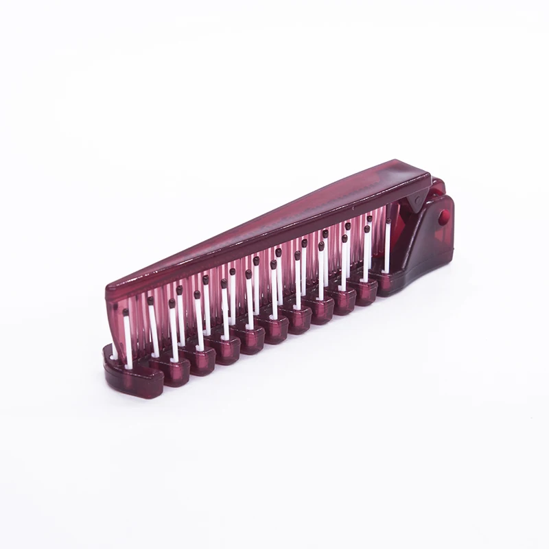 Wine Red 1 шт./лот, портативная расческа для волос для путешествий, складные массажные расчески для волос, подарок, антистатические Инструменты для укладки, мини складные расчески для волос - Цвет: Wine Red