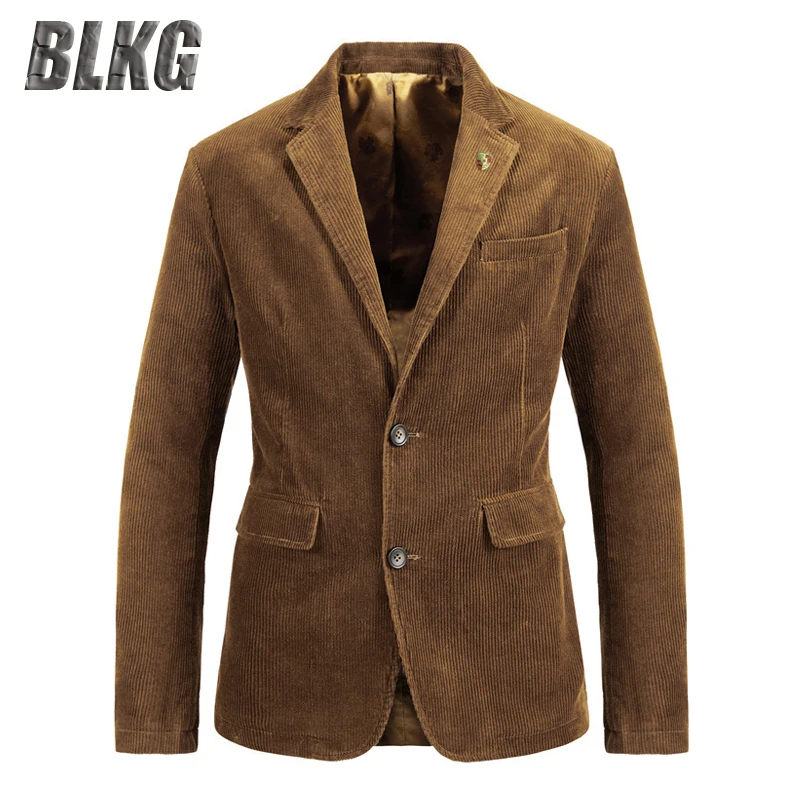Мужской винтажный пиджак из чистого хлопка на весну-осень | Мужская одежда