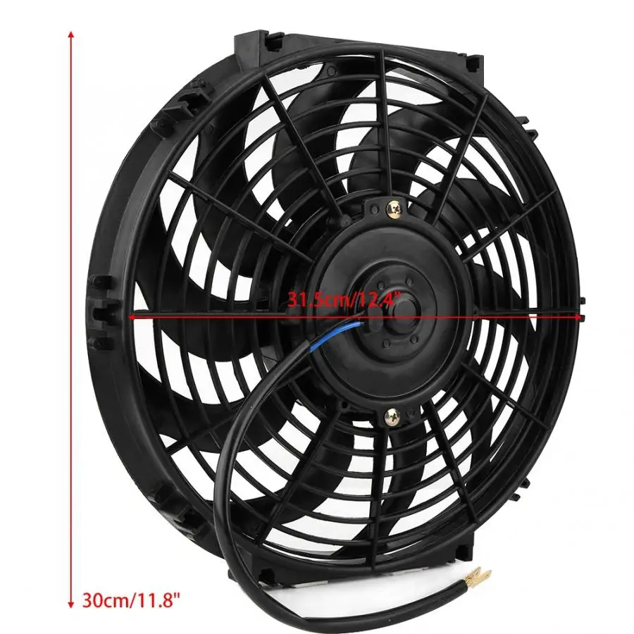 

12V 80W 12 inch Universal Car Slim Push Pull Electric Engine Cooling Fan with Mounting Kit Push Pull Cooling Fan