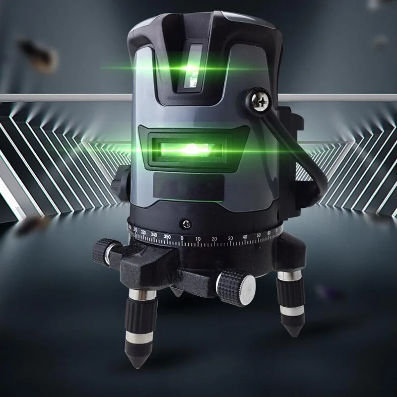 Двойной Питание 5-проводной лазерный нивелир Перекрестия вращения уровень