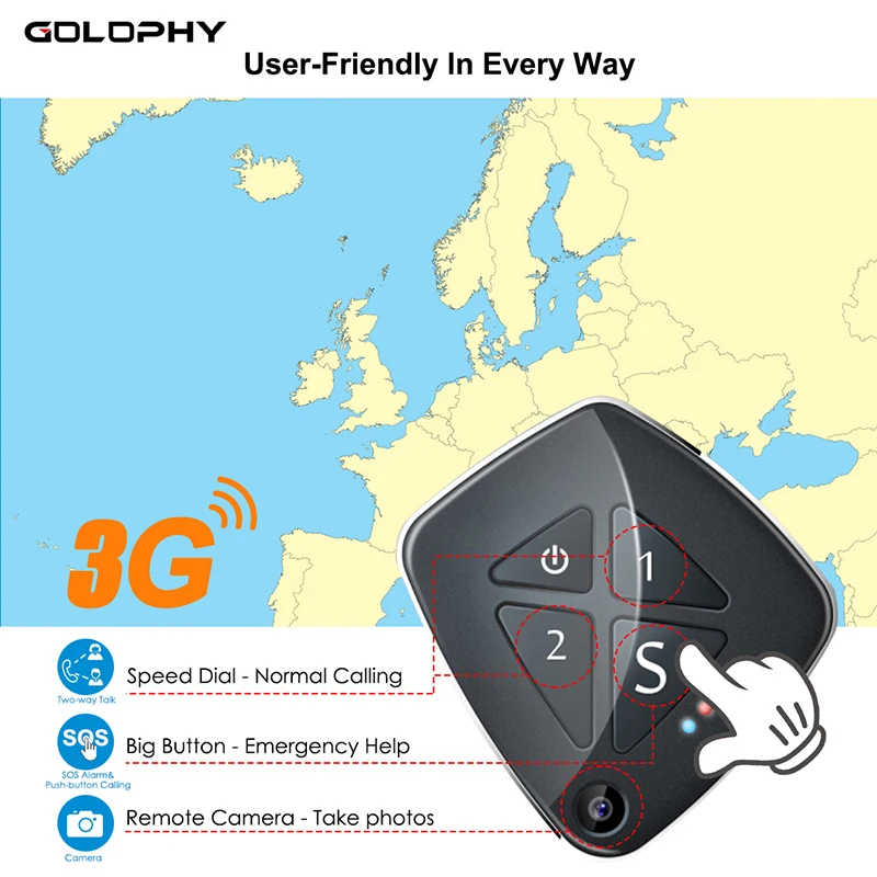 GPS-трекер Prazata 3G для детей мини-камера с функцией SOS GPS-трекером подвеской |