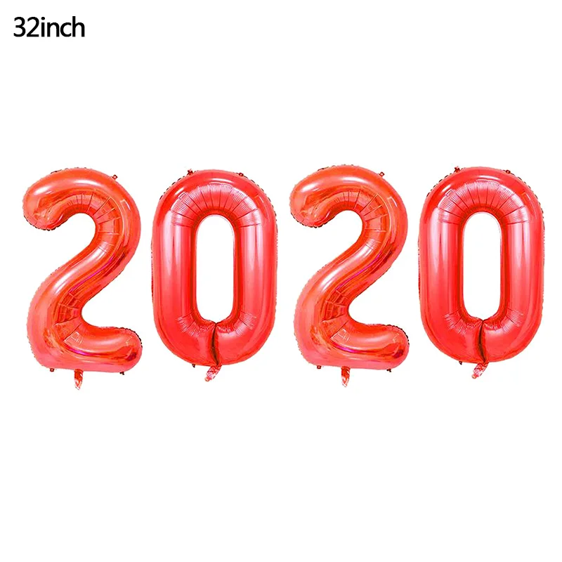 B07 red Год 32 дюймов Фольга шара с цифрой цвета: золотистый, серебристый Радуга цифра воздушные шары Год Вечерние Счастливого Рождества декоративный воздушный шар - Цвет: B07 red