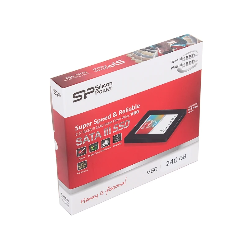 Твердотельный накопитель Silicon Power V60 SP240GBSS3V60S25 SSD 2.5&quot 240GB SATA III|Внутренние