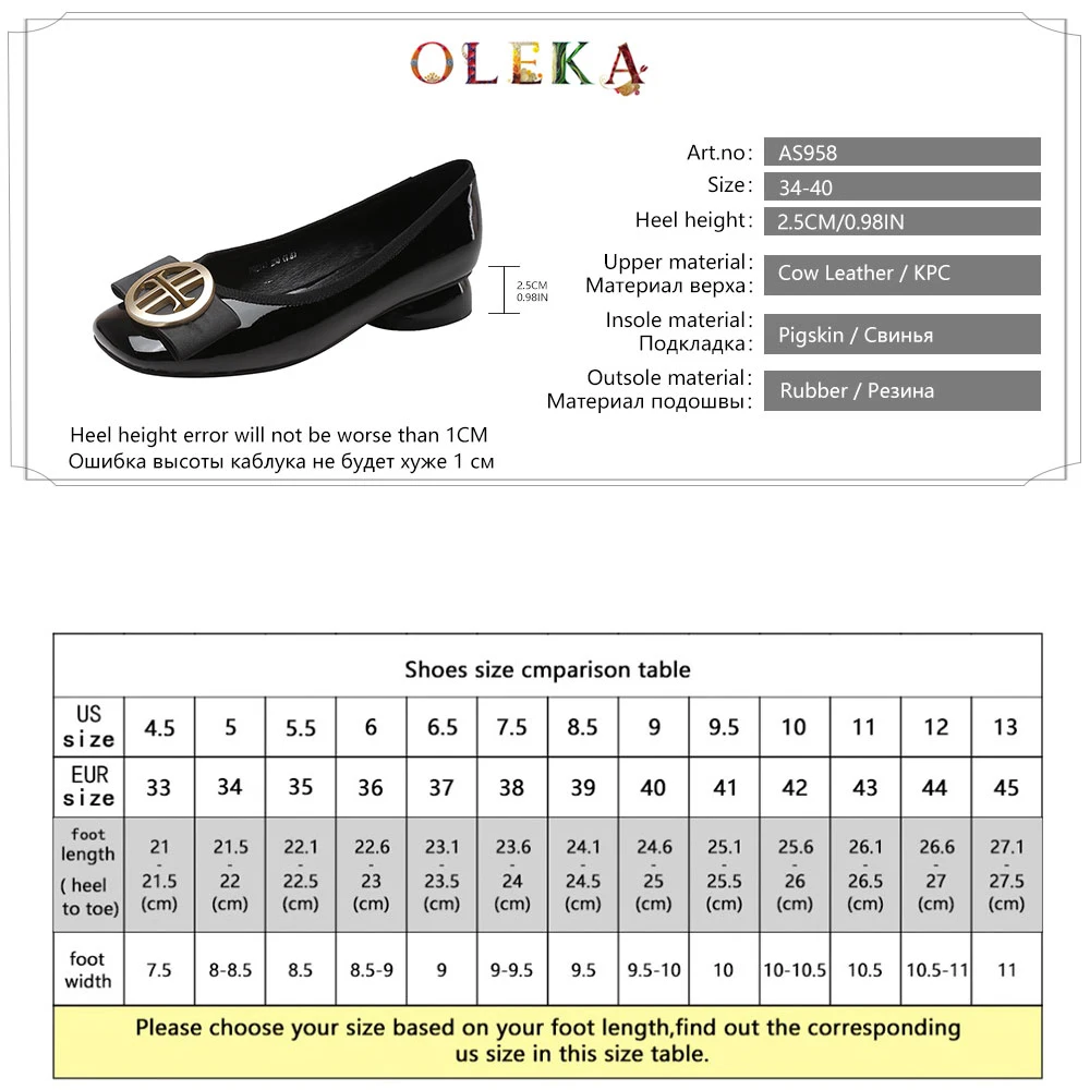 

OLEKA Leather Strange Heel Heels Retro Style Metal Decoration Strange Heeldress Spring/autumn Basic Square Toe Shoes AS958