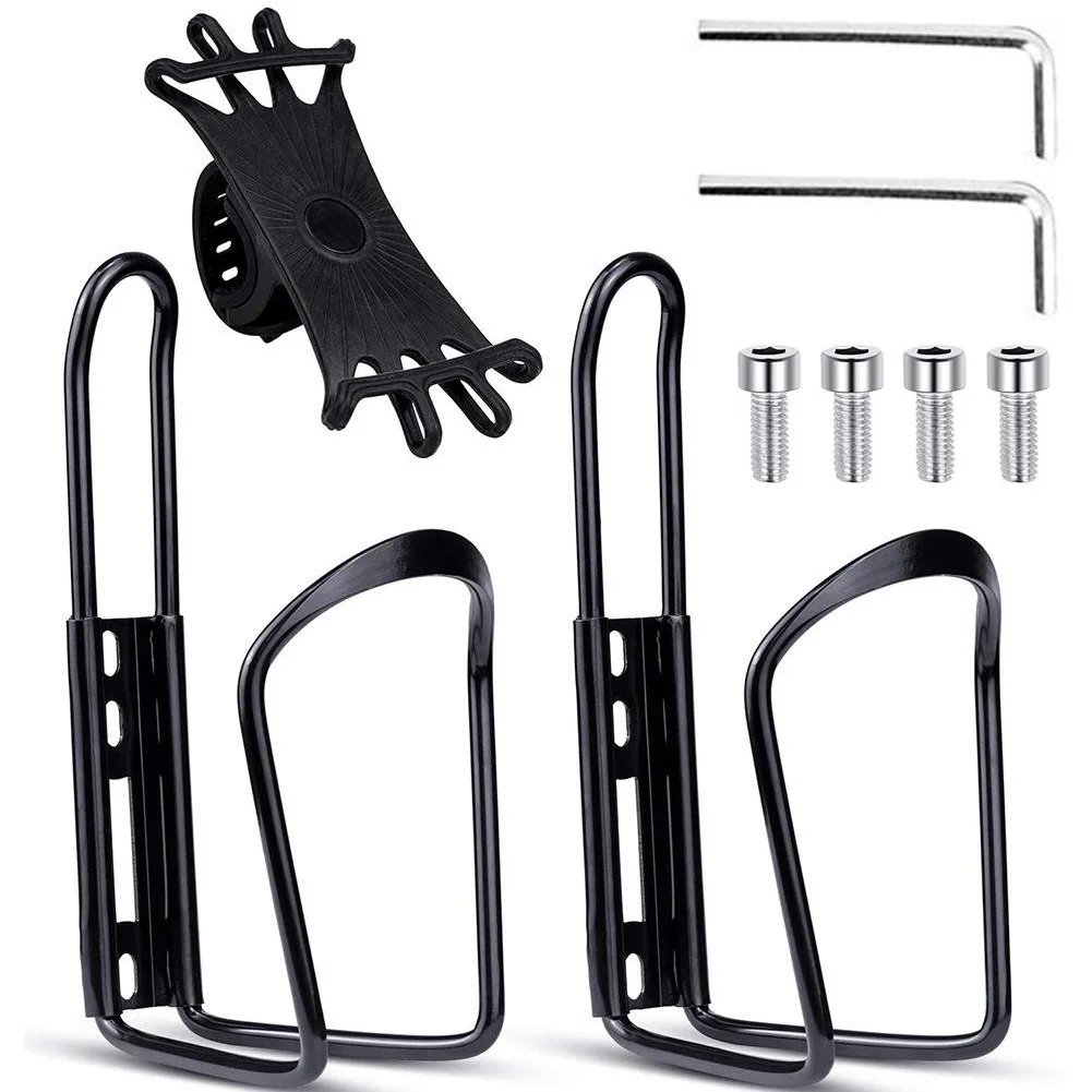 

3PCS MTB Bicycle Water Bottle Holder Aluminum Alloy Mountain Bike Bottle Can Cage Bracket With Phone Mount Phone Bracket