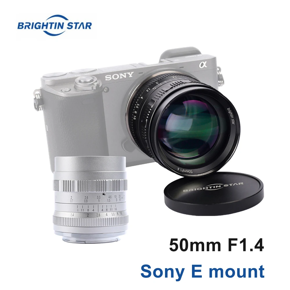 Объектив камеры Brightin Star 50 мм F1.4 Большая диафрагма стандартный основной ручной