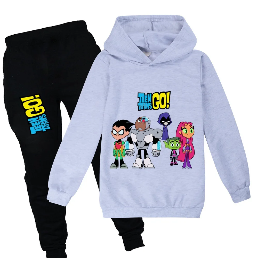 

Summer Teen Titans Go Boys Girls Thin Suit Clothes for Kids Children Clothing Long Sleeve Hoodies and pants