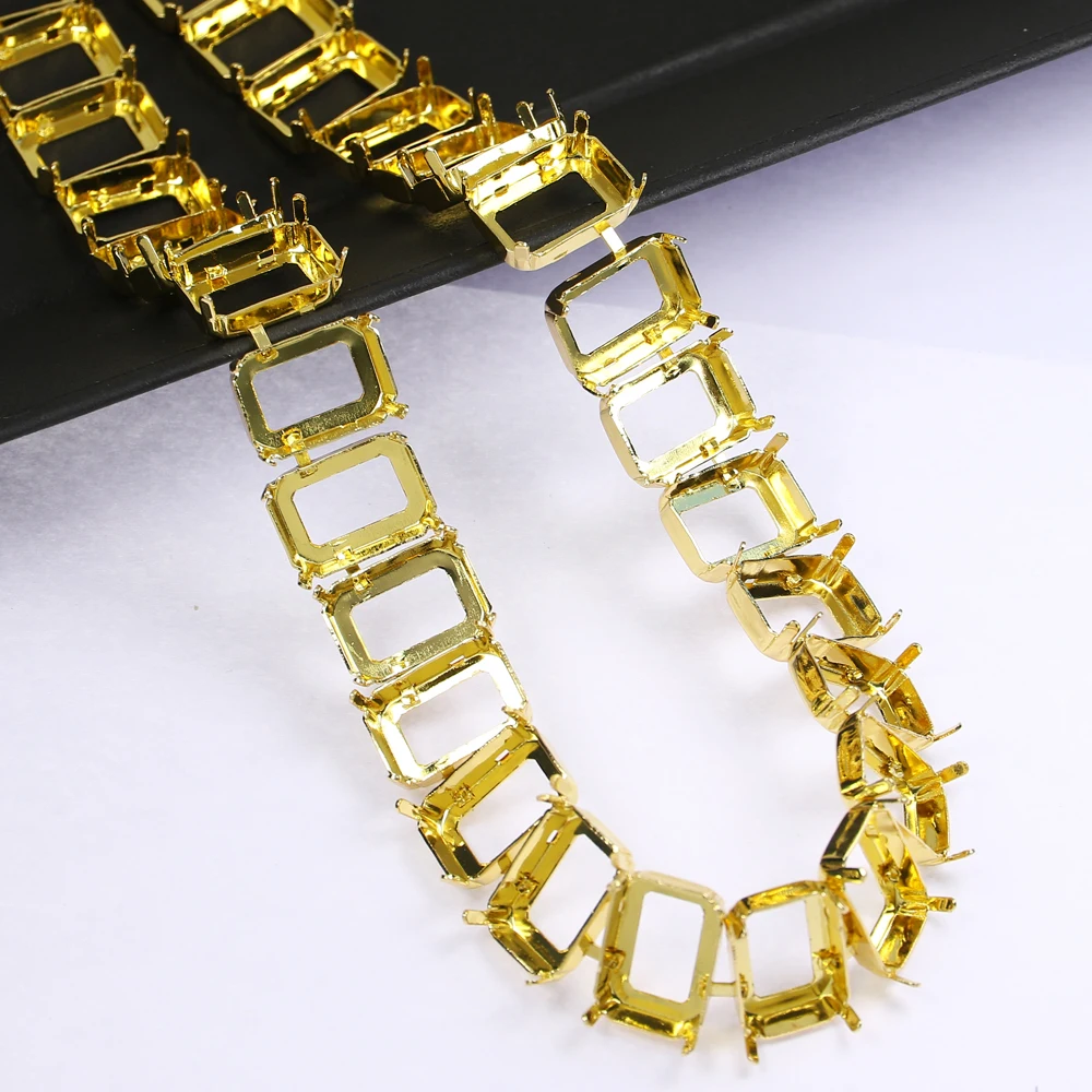 JUNJIAO 13*18 10*14 Стразы с кристаллами восьмиугольный Овальный DIY ожерелье для женщин