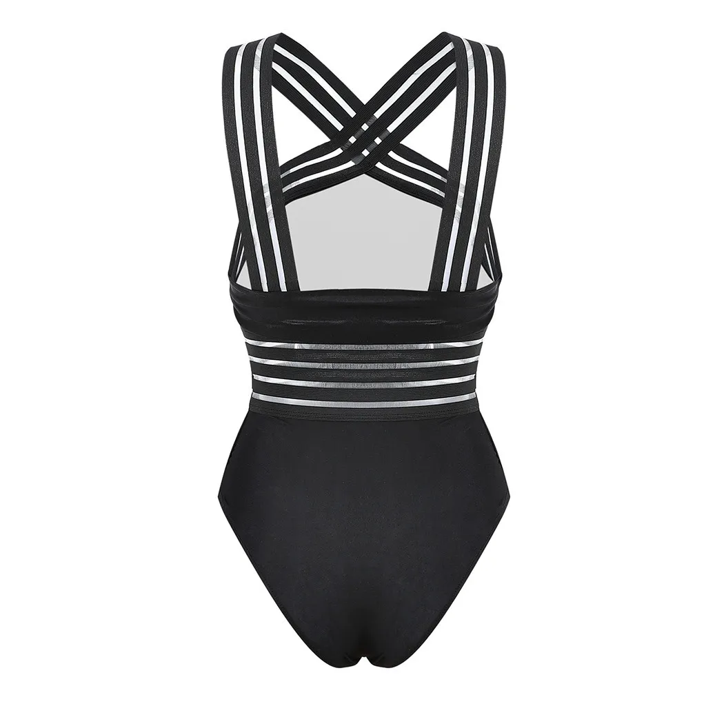 

ISHOWTIENDA Women Sexy One-piece Perspective Bikini Push-up Pad Swimwear Swimsuit Beachwear One Piece