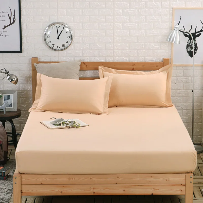 

20 Years Spring Solid Color Bed Cover 1pcs Non-slip Dust-proof Formaldehyde-free Mattress Cover Comfortable Breathable Bedding