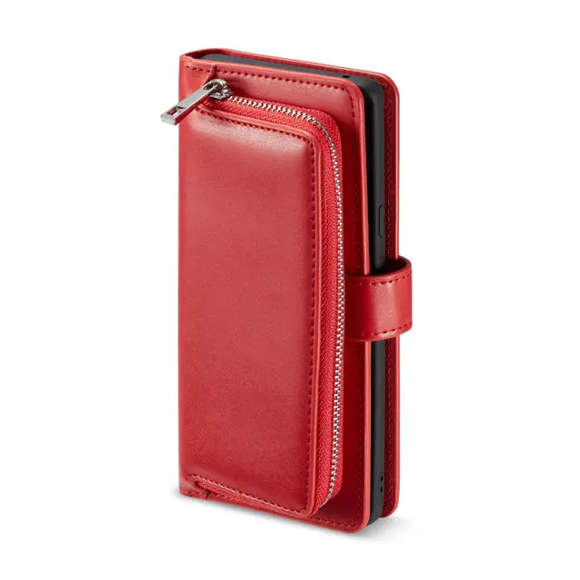 Red case Роскошный деловой чехол Etui для samsung Note 9, чехол на молнии с откидной крышкой для samsung Galaxy Note 9 Note9, чехол-кошелек Note 10 Plus - Цвет: Red case