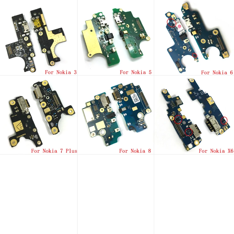 usb порт для зарядки док-станции гибкий кабель для Nokia 3 5 6 7 8X5/5,1 Plus X6/6,1 Plus