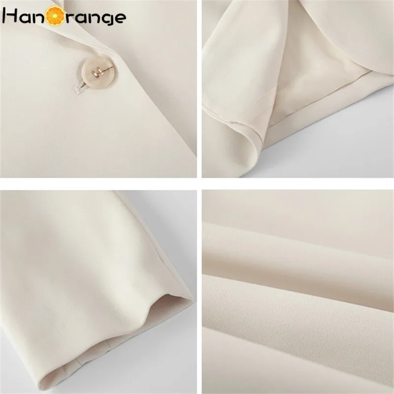 

Creamy-white British Style Women Blazer Loose Single Breasted Solid 2021 Spring Autumn Female Vintage Suit Jacket Long Sleeve