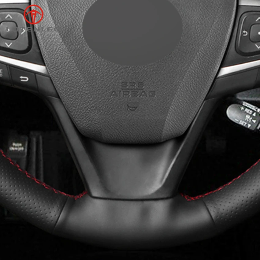 Черный чехол рулевого колеса автомобиля LQTENLEO из искусственной кожи для Toyota Camry 2015