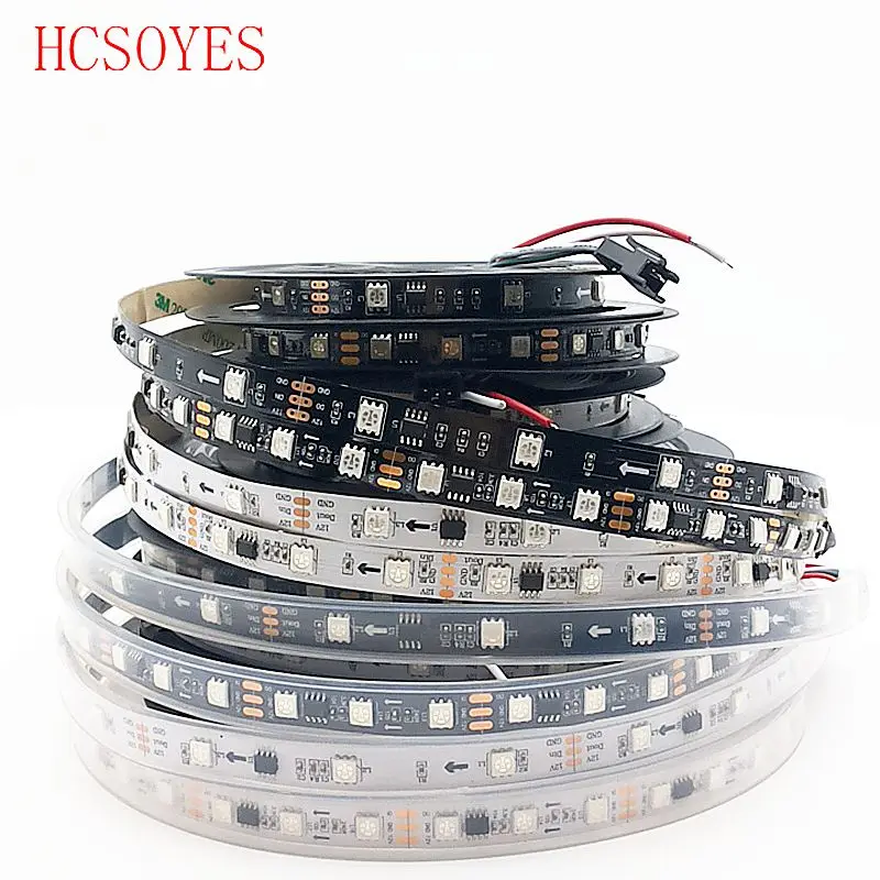 

Пиксельная Светодиодная лента WS2811 5050 SMD RGB, Адресуемая 30/60 светодиодов/м, 3 светодиода с 1 платой управления, 5 м/рулон, фута, 12 В постоянного ток...