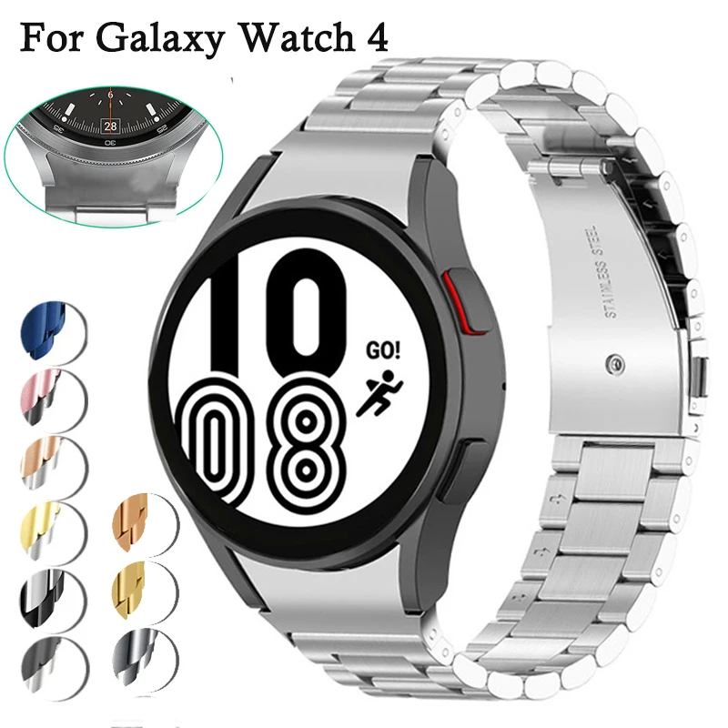 

Ремешок из нержавеющей стали для Samsung Galaxy Watch 4 Classic 46 мм 42 мм/Watch 4 44 мм 40 мм, оригинальный металлический браслет с изогнутым концом