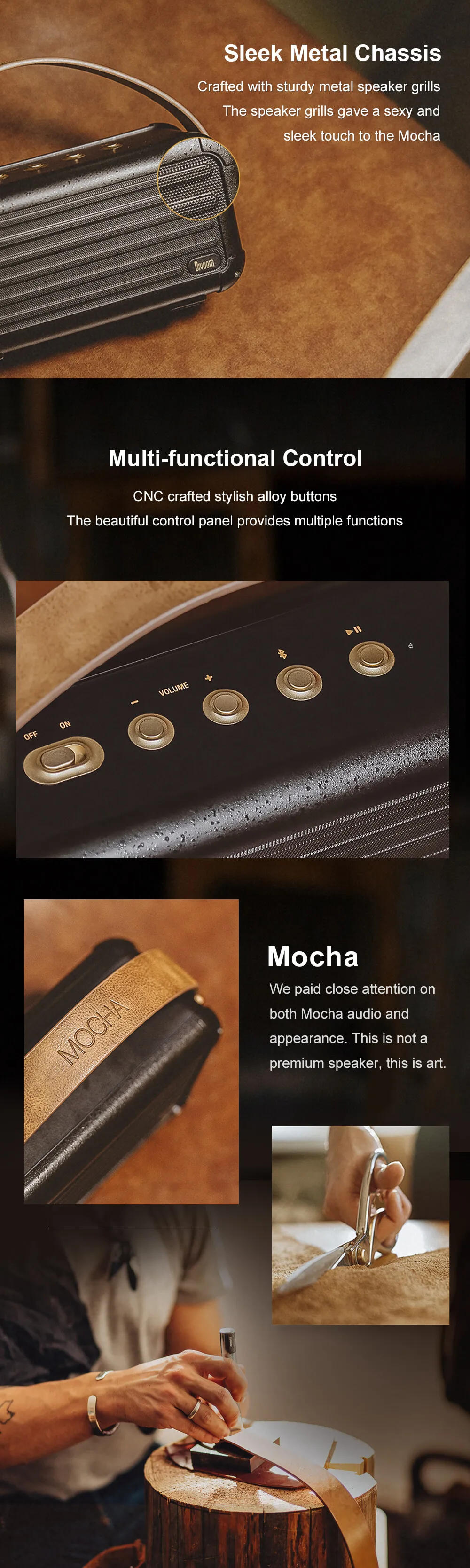 Divoom мокко 40 Вт превосходный бас Портативный беспроводной Bluetooth динамик Ретро дизайн 6 драйверов для 25 ч воспроизведения умный дом украшения
