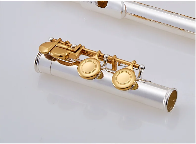 Флейта для студентов маленькое колено с 16 отверстиями отверстий серебристый