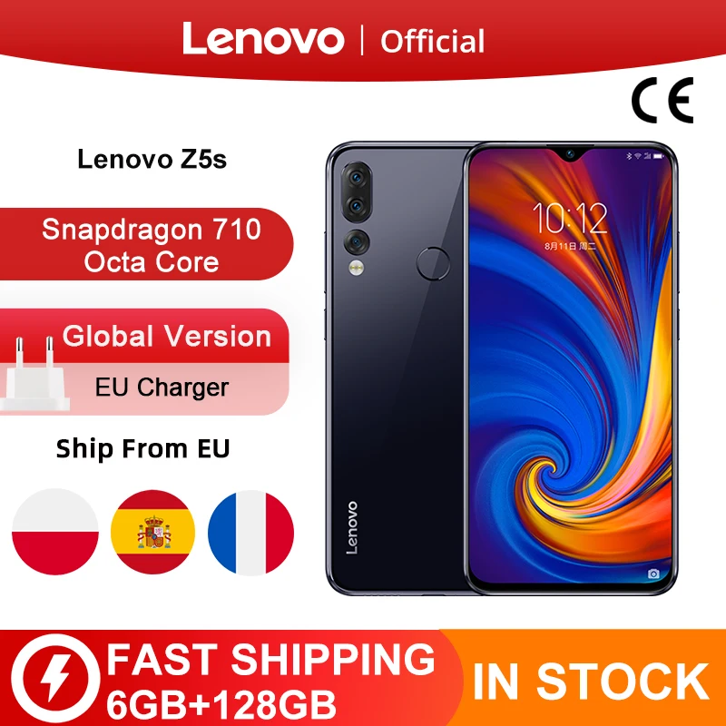 Глобальная версия Lenovo Z5s Восьмиядерный процессор Snapdragon 710 6 ГБ 128 мобильный