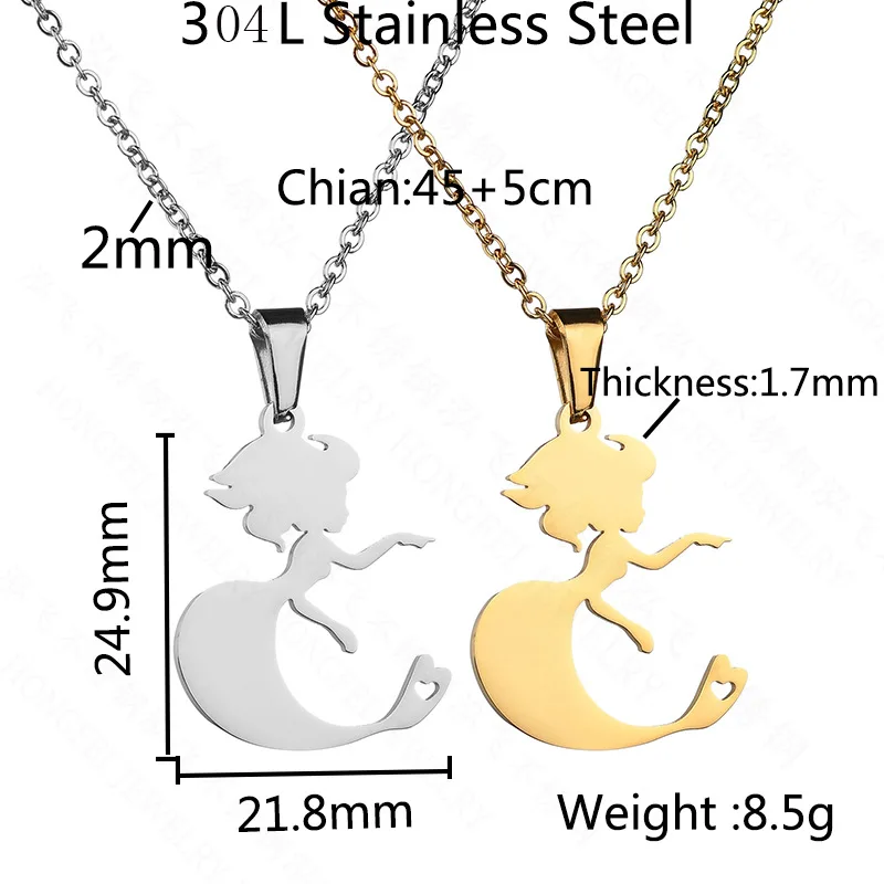 Трендовая нержавеющая сталь мистическая подвеска в виде русалки ожерелье